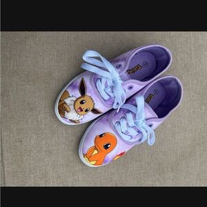 Purple Pokémon Sneakers with Eevee and Charmander